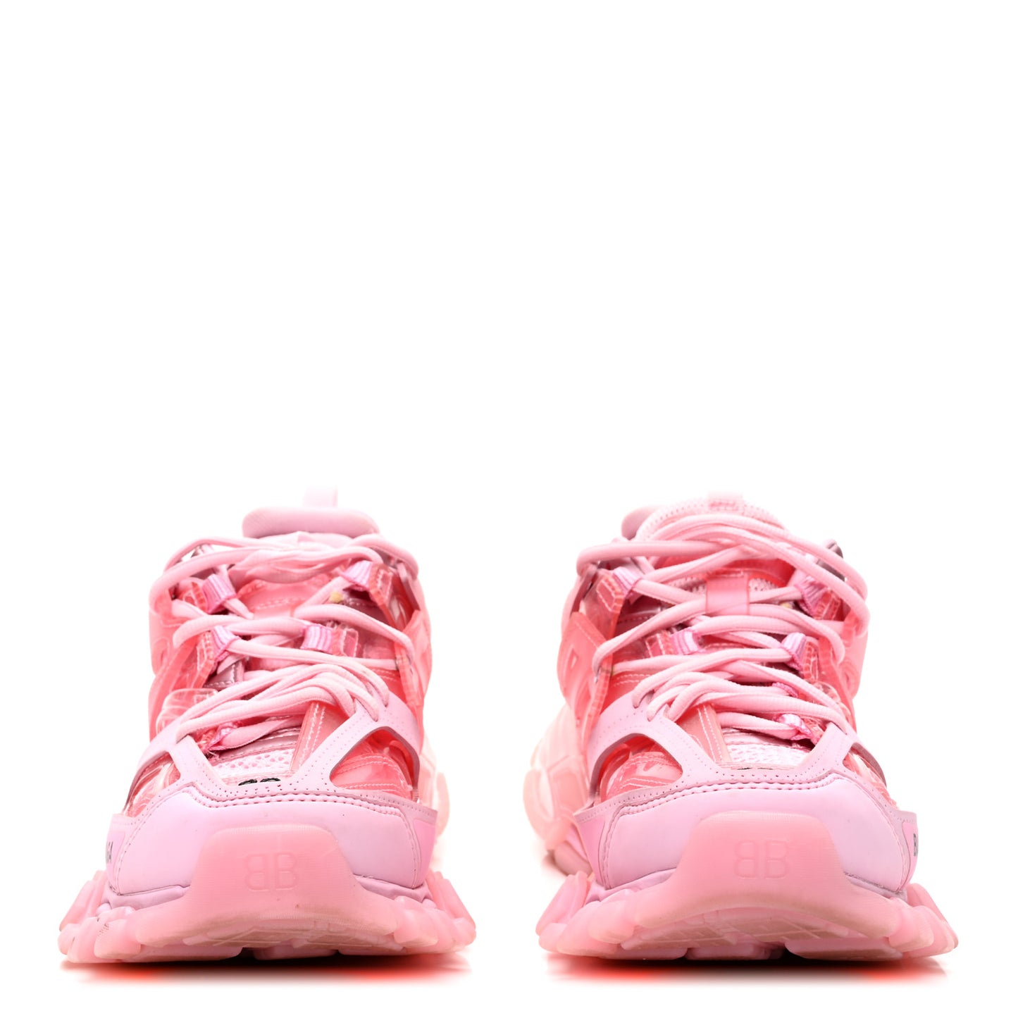 Fabric Mesh Clear Sole Womens Triple S Sneakers 36 Pink