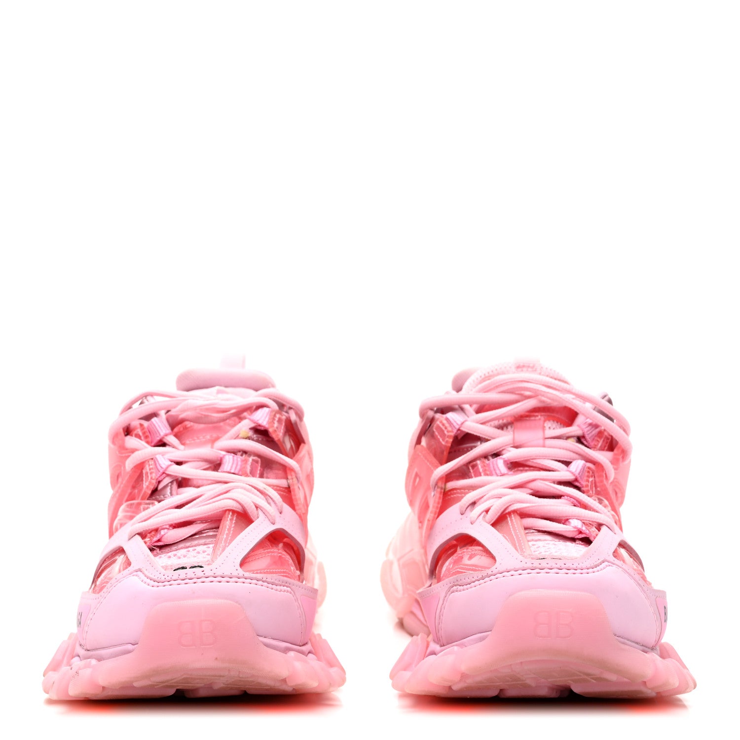 Balenciaga Fabric Mesh Clear Sole Womens Triple S Sneakers 36 Pink 2 of 9