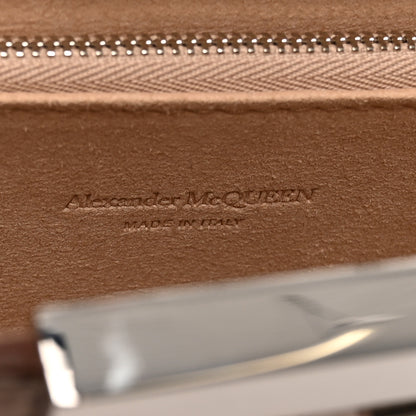 Alexander McQueen Calfskin Crocodile Embossed Knuckle Flat Clutch Light Pink 6 of 13