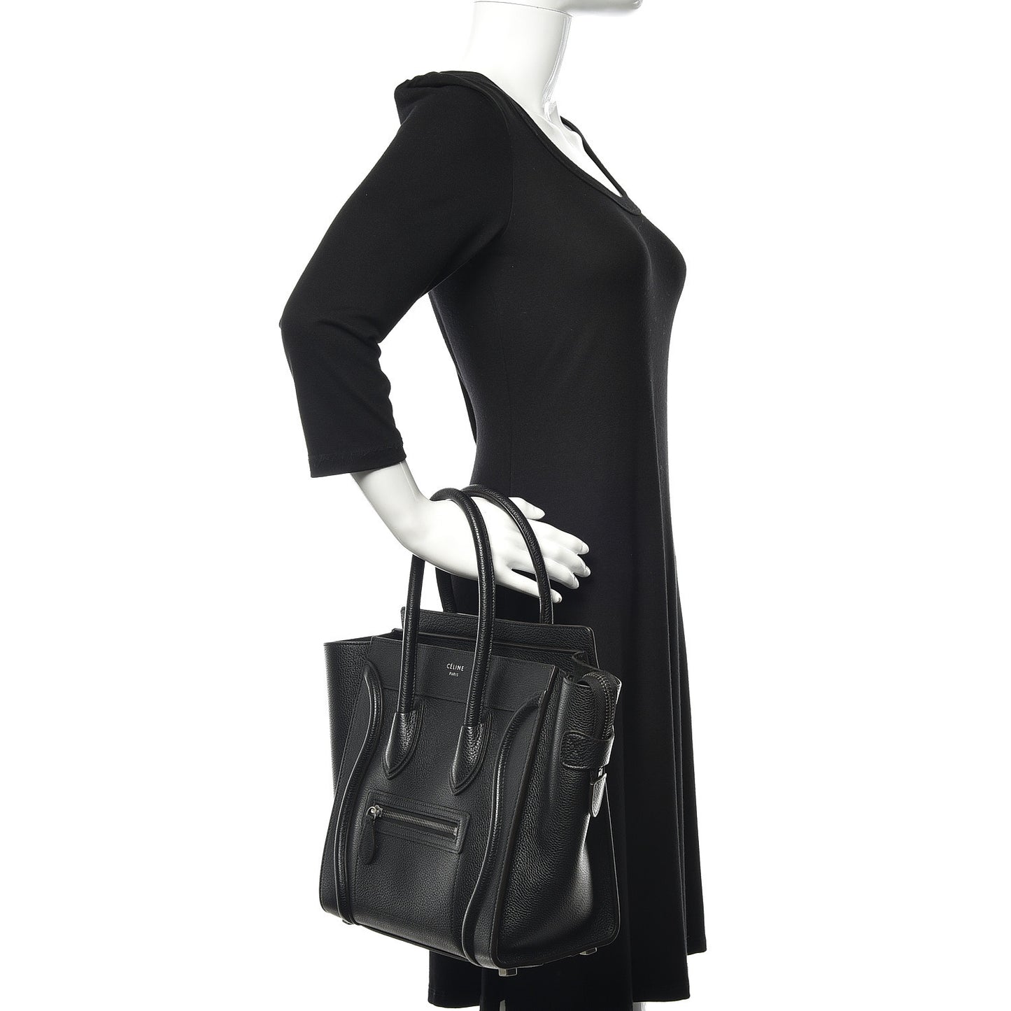 Drummed Calfskin Micro Luggage Black