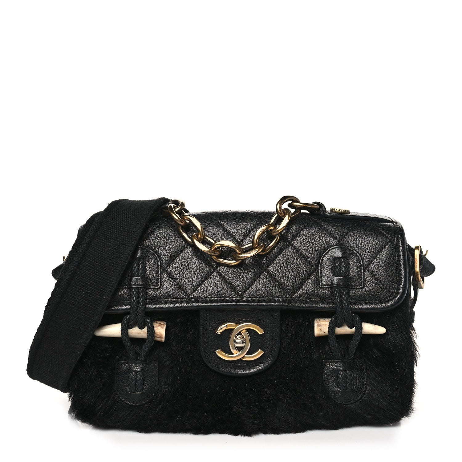 Chanel Goatskin Fur Paris Dallas Messenger Bag  Black 1 of 11