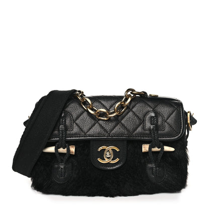 Chanel Goatskin Fur Paris Dallas Messenger Bag  Black 1 of 11