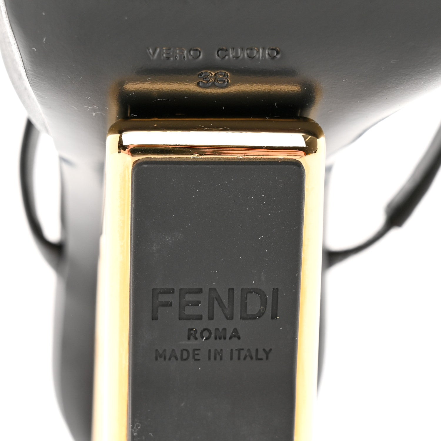 Fendi Calfskin Fendi First 95mm Slide Sandals 38 Black 7 of 13