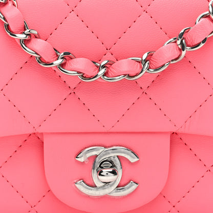 Chanel Lambskin Quilted Mini Square Flap Coral Pink 8 of 10