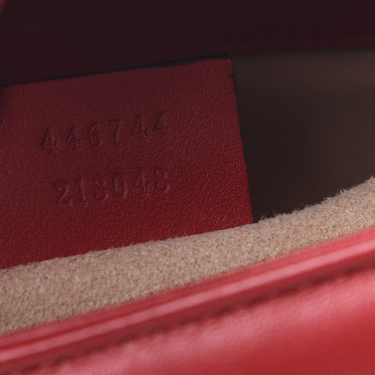 Gucci Calfskin Matelasse Mini GG Marmont Shoulder Bag Hibiscus Red 6 of 10