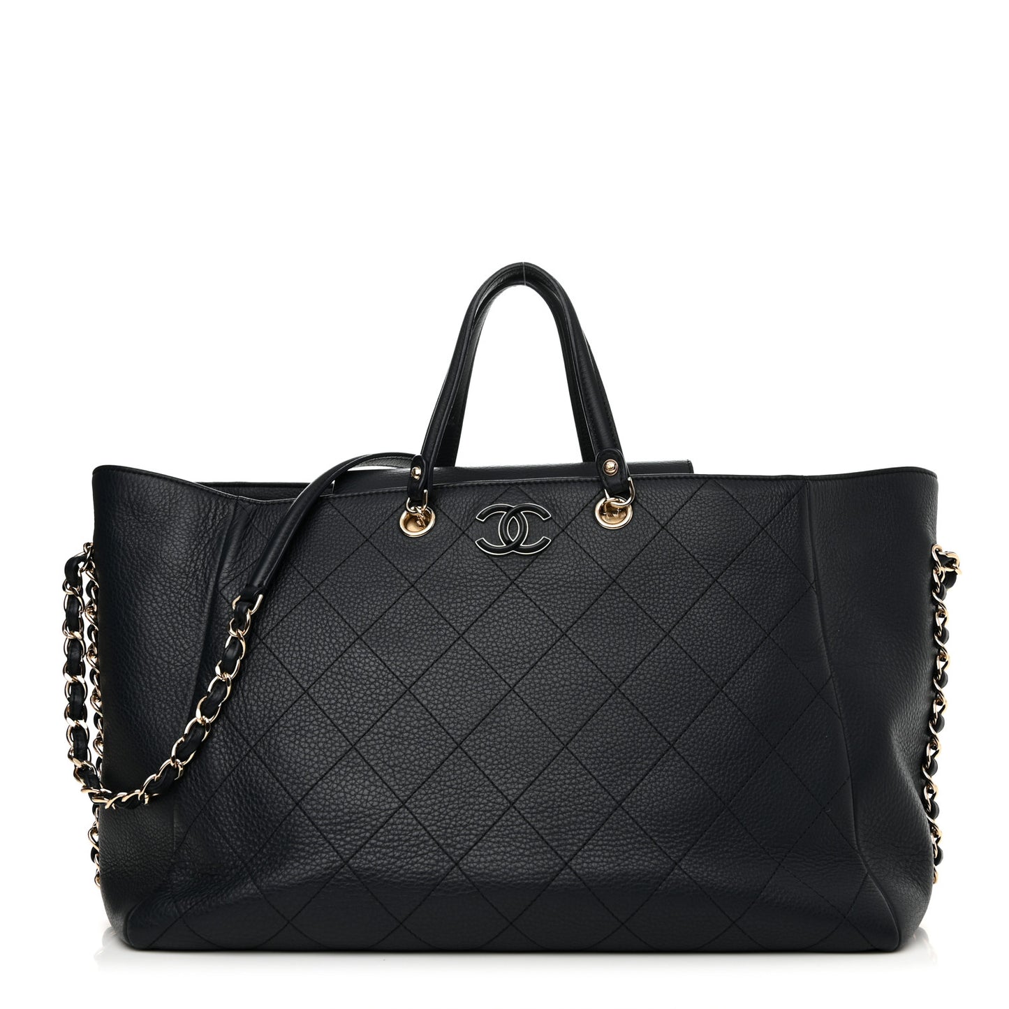 Bullskin Stitched Large Shopping Bag Black