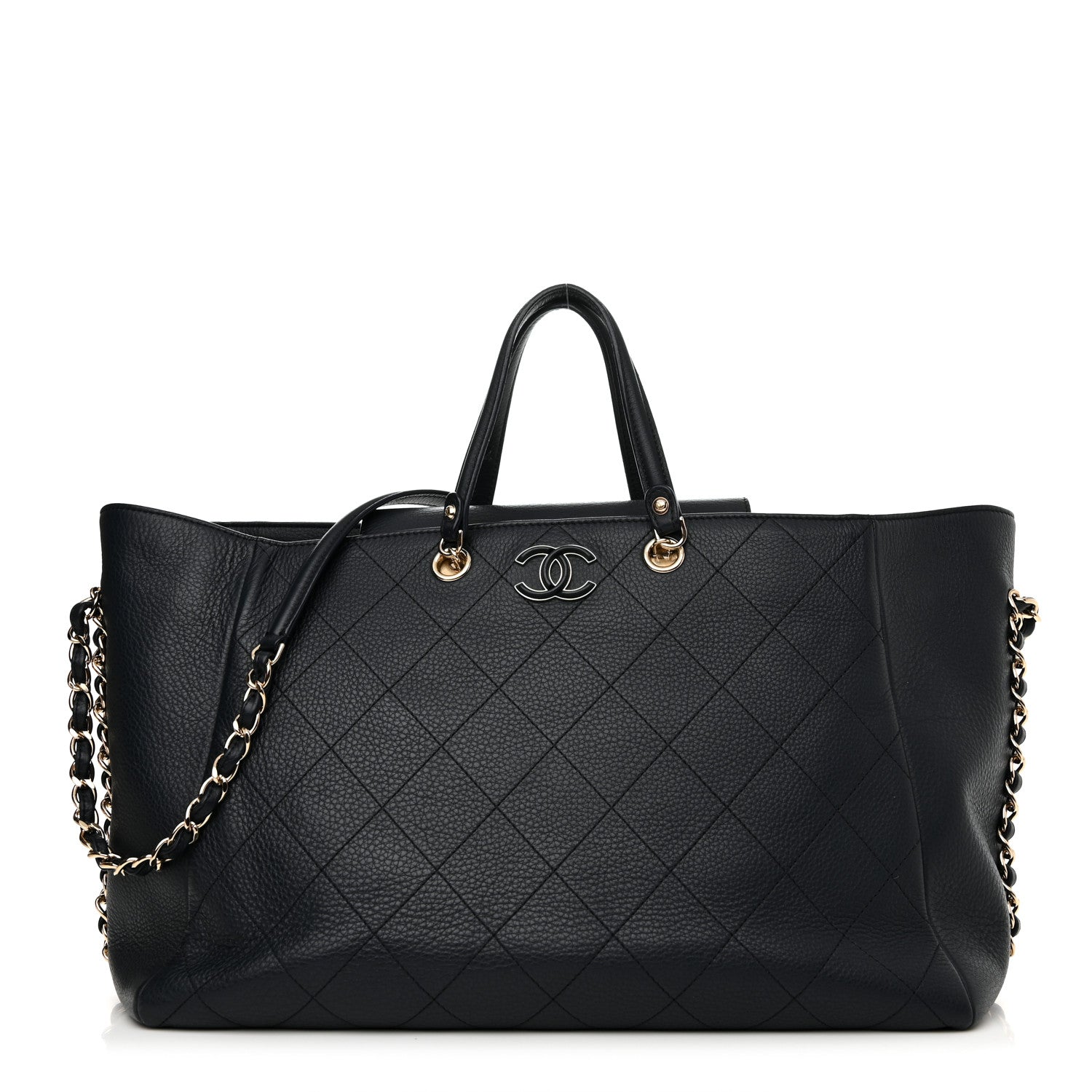 Chanel Bullskin Stitched Large Shopping Bag Black 1 of 11