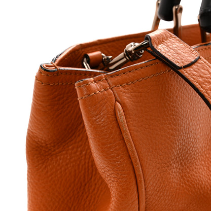Gucci Cellarius Calfskin Medium Bamboo Shopper Tote  Orange 16 of 18
