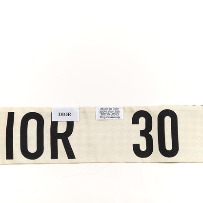 Christian Dior Silk 30 Montaigne Mitzah Scarf Black White 4 of 4