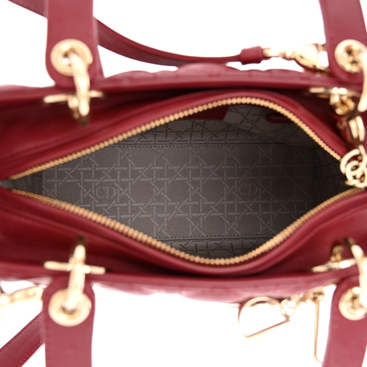 Christian Dior Lambskin Cannage Medium Lady Dior Red 5 of 12