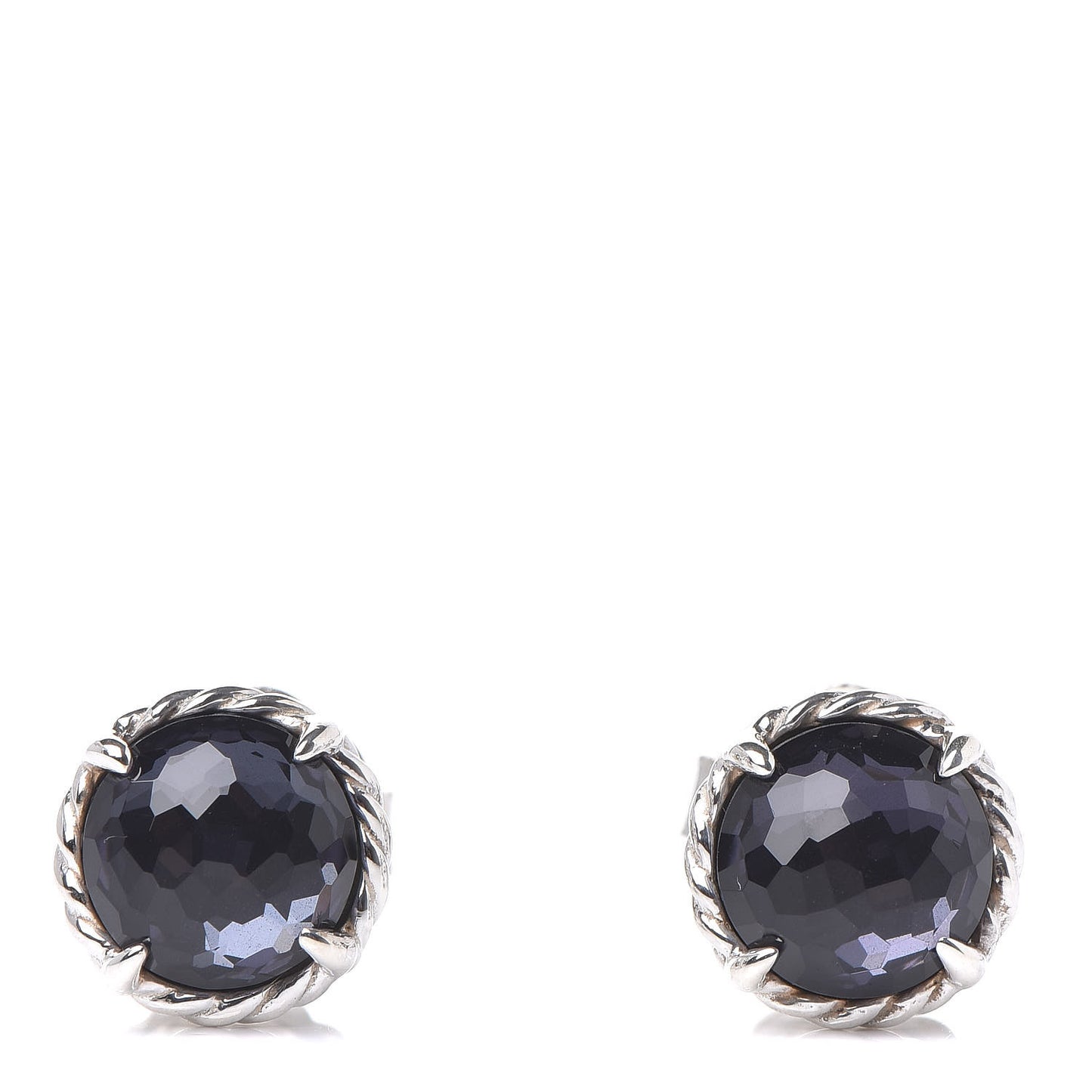 Sterling Silver Black Orchid 10mm Chatelaine Earrings