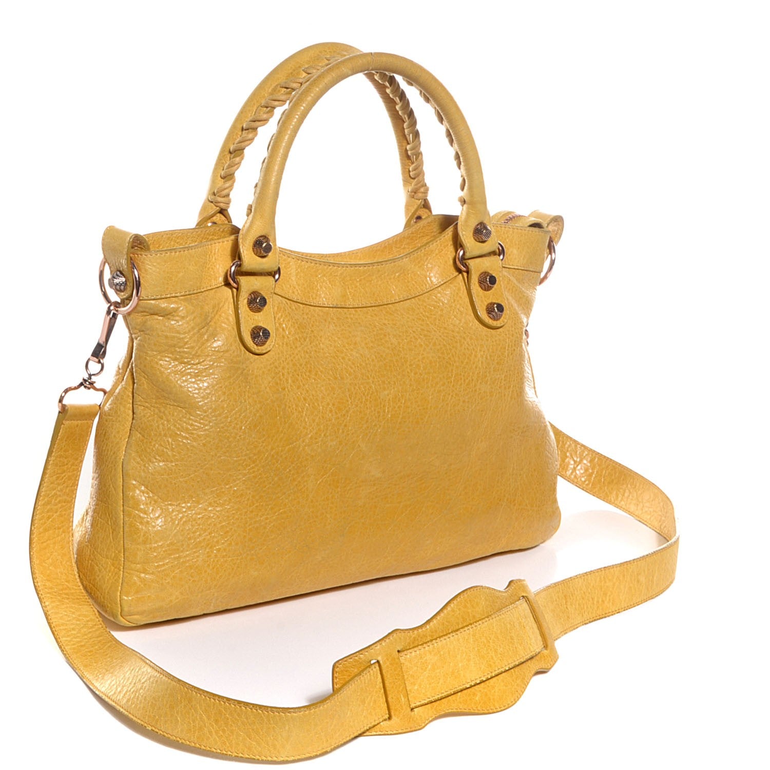 Balenciaga Agneau Giant 12 Rose Gold Hardware Town Moutarde 3 of 12