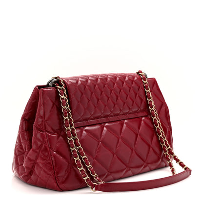 Chanel Aged Glazed Calfskin Quilted Large Daily Walk Flap Red 3 of 10