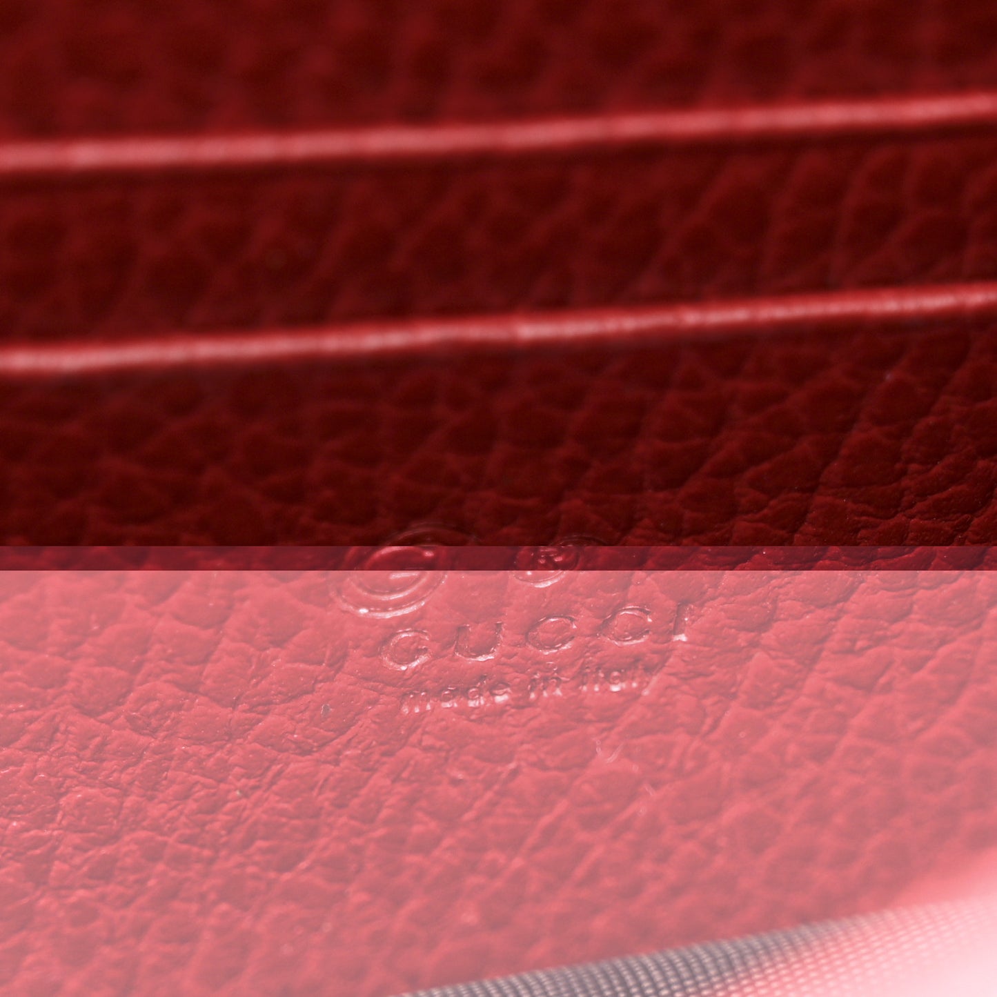 Dollar Calfskin Interlocking G Chain Wallet Red