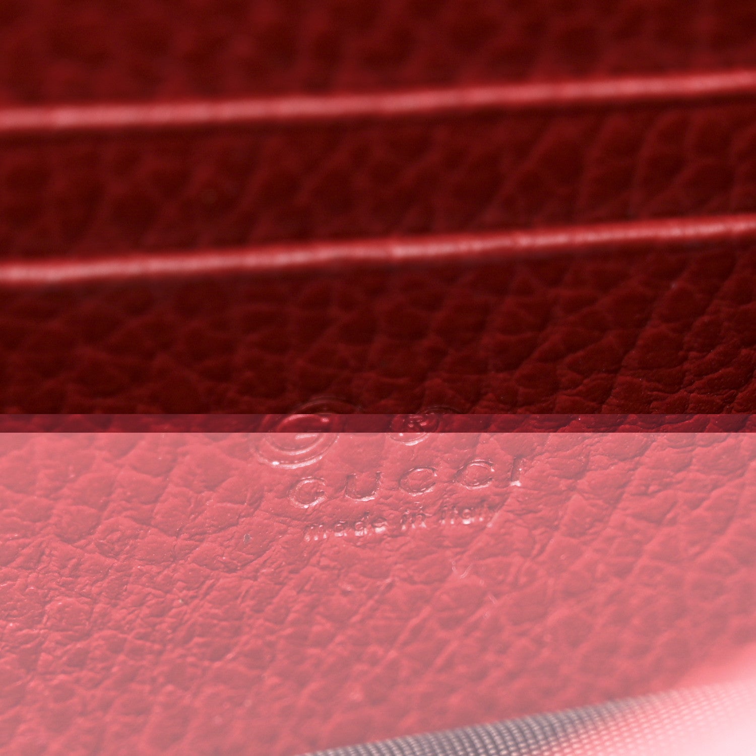 Gucci Dollar Calfskin Interlocking G Chain Wallet Red 6 of 10