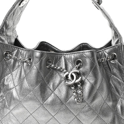 Chanel Metallic Caviar Quilted Small Chanel 25 Handbag Anthracite 8 of 11
