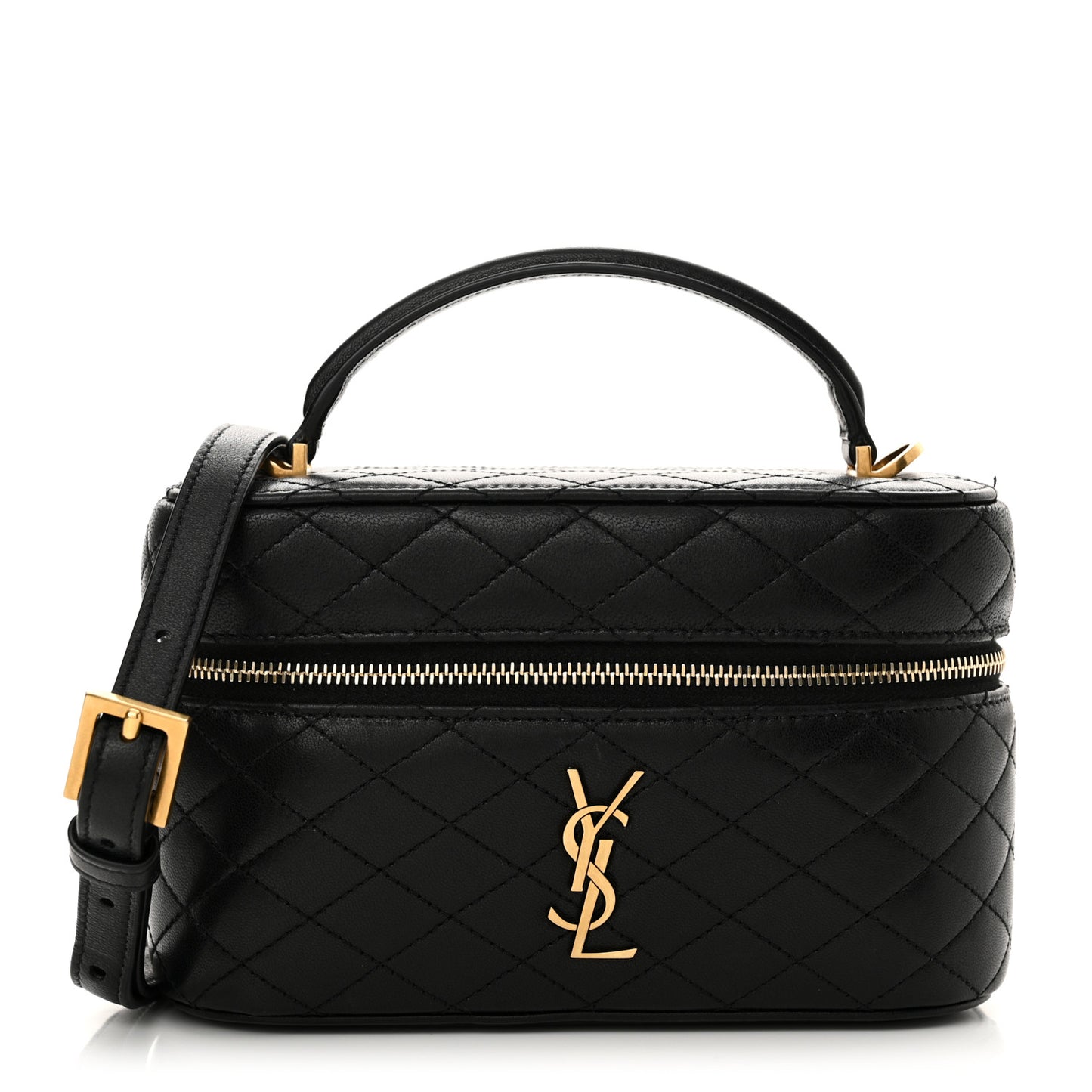 Lambskin Quilted Mini Gaby Vanity Case Black