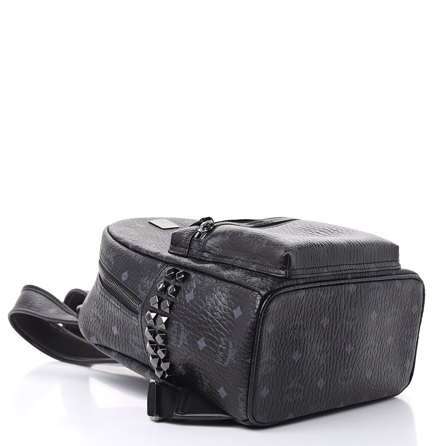 MCM Visetos Small Side Stud Stark Backpack Black 4 of 9