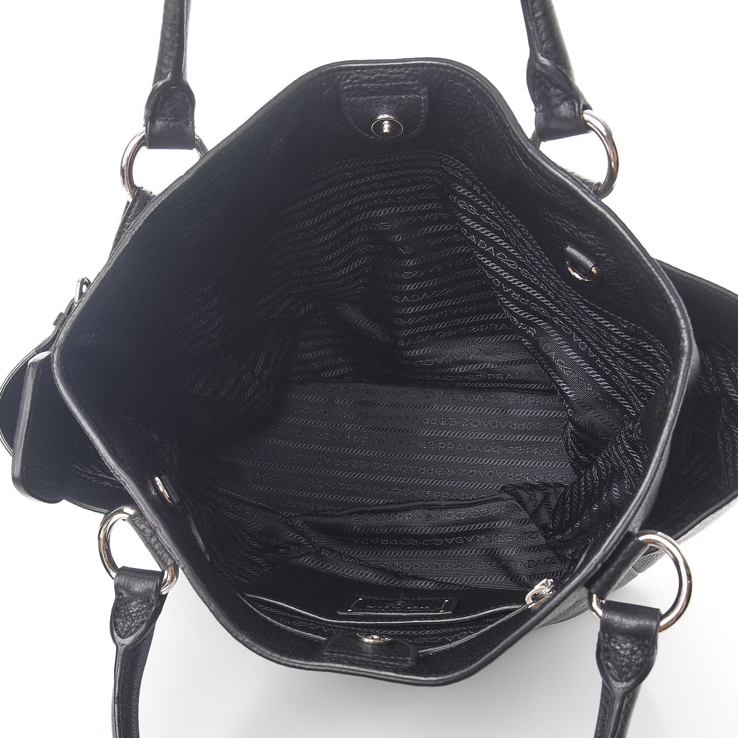 Vitello Daino Side Pocket Tote Nero Black