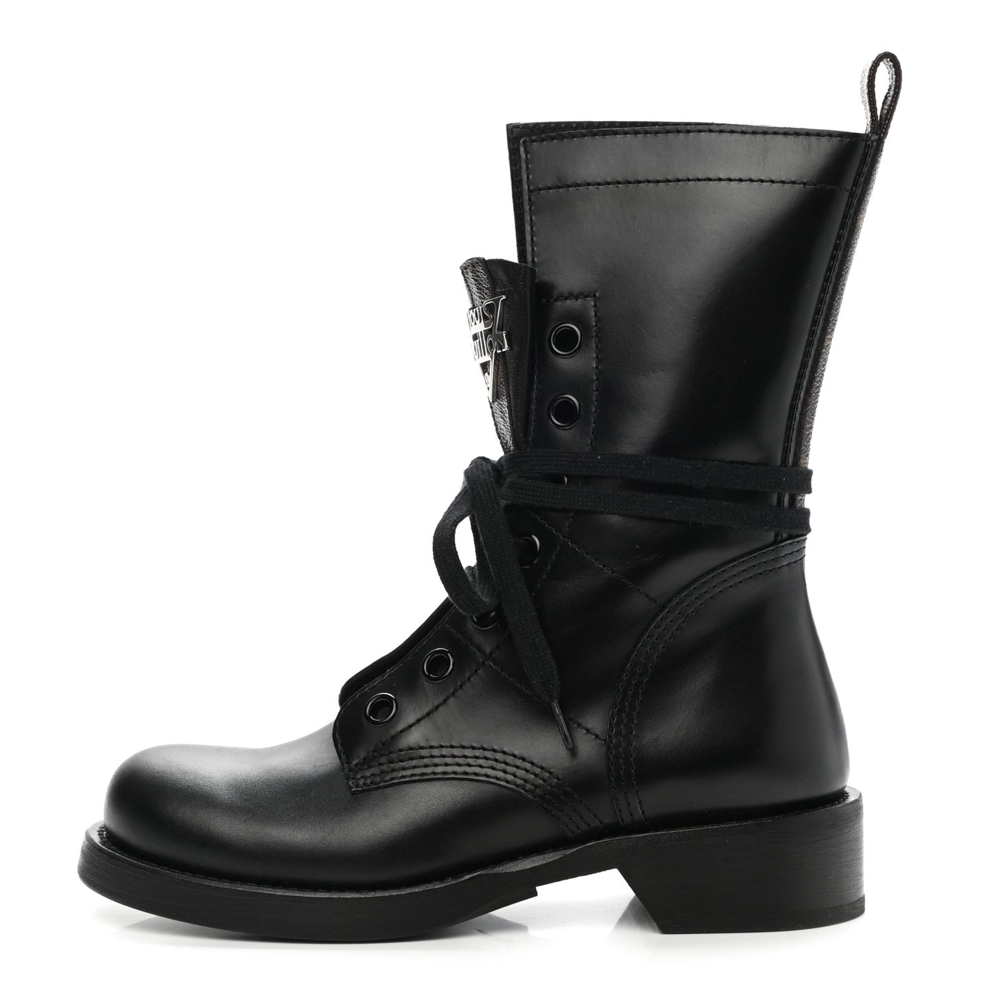 Calfskin Monogram Metropolis Flat Ranger Boots 36 Black