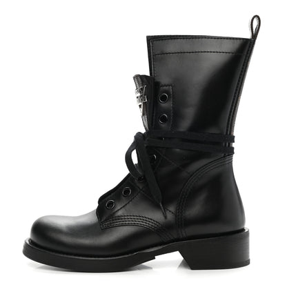 Louis Vuitton Calfskin Monogram Metropolis Flat Ranger Boots 36 Black 1 of 7