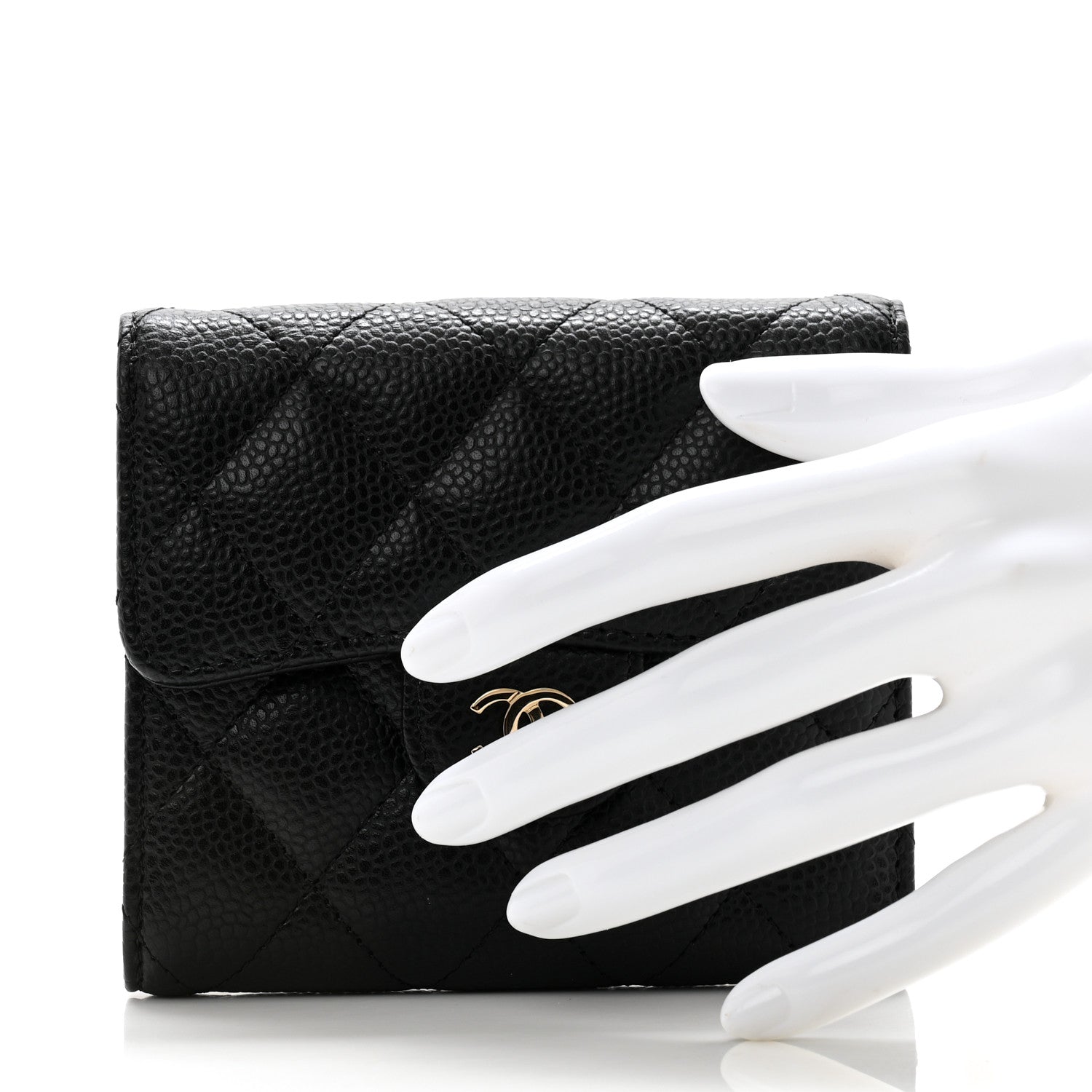 Chanel Caviar Quilted Compact Flap Wallet Black 2 of 9