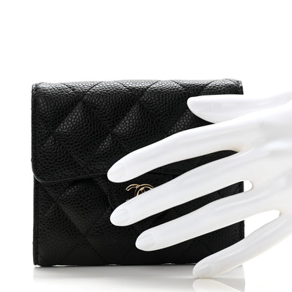 Chanel Caviar Quilted Compact Flap Wallet Black 2 of 9