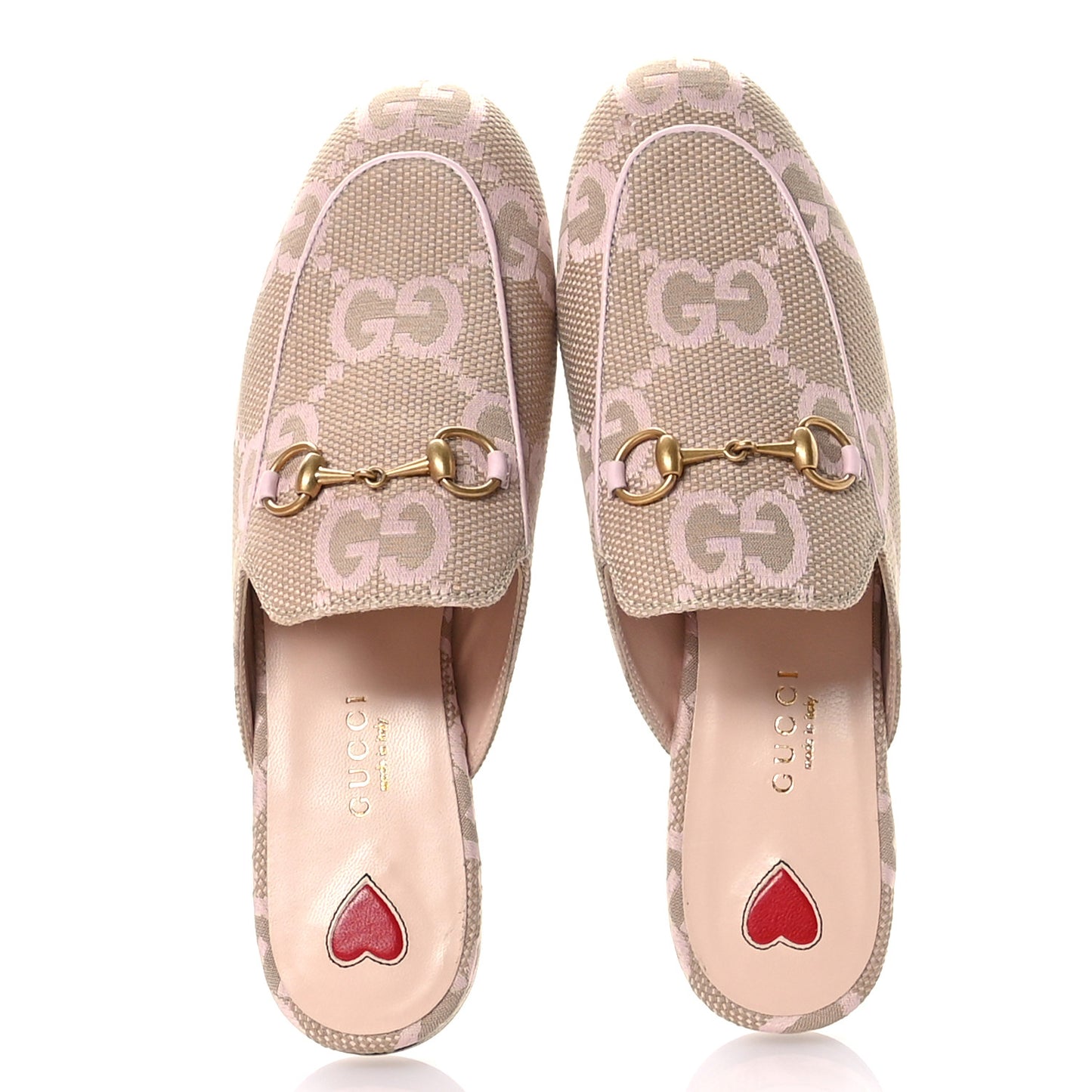 Monogram Macro GG Nappa Charlotte Womens Princetown Slippers 36 Beige Perfect Pink