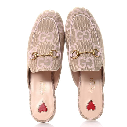 Gucci Monogram Macro GG Nappa Charlotte Womens Princetown Slippers 36 Beige Perfect Pink 2 of 9