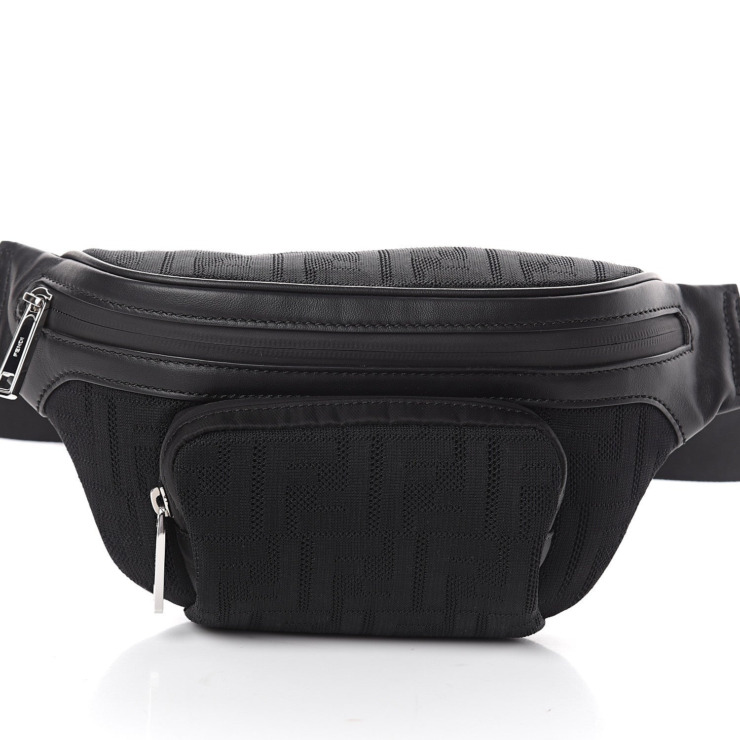 Fendi Neoprene Mesh Vitello Grace FF Pocket Belt Bag Black 6 of 8