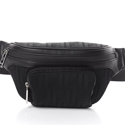 Fendi Neoprene Mesh Vitello Grace FF Pocket Belt Bag Black 6 of 8