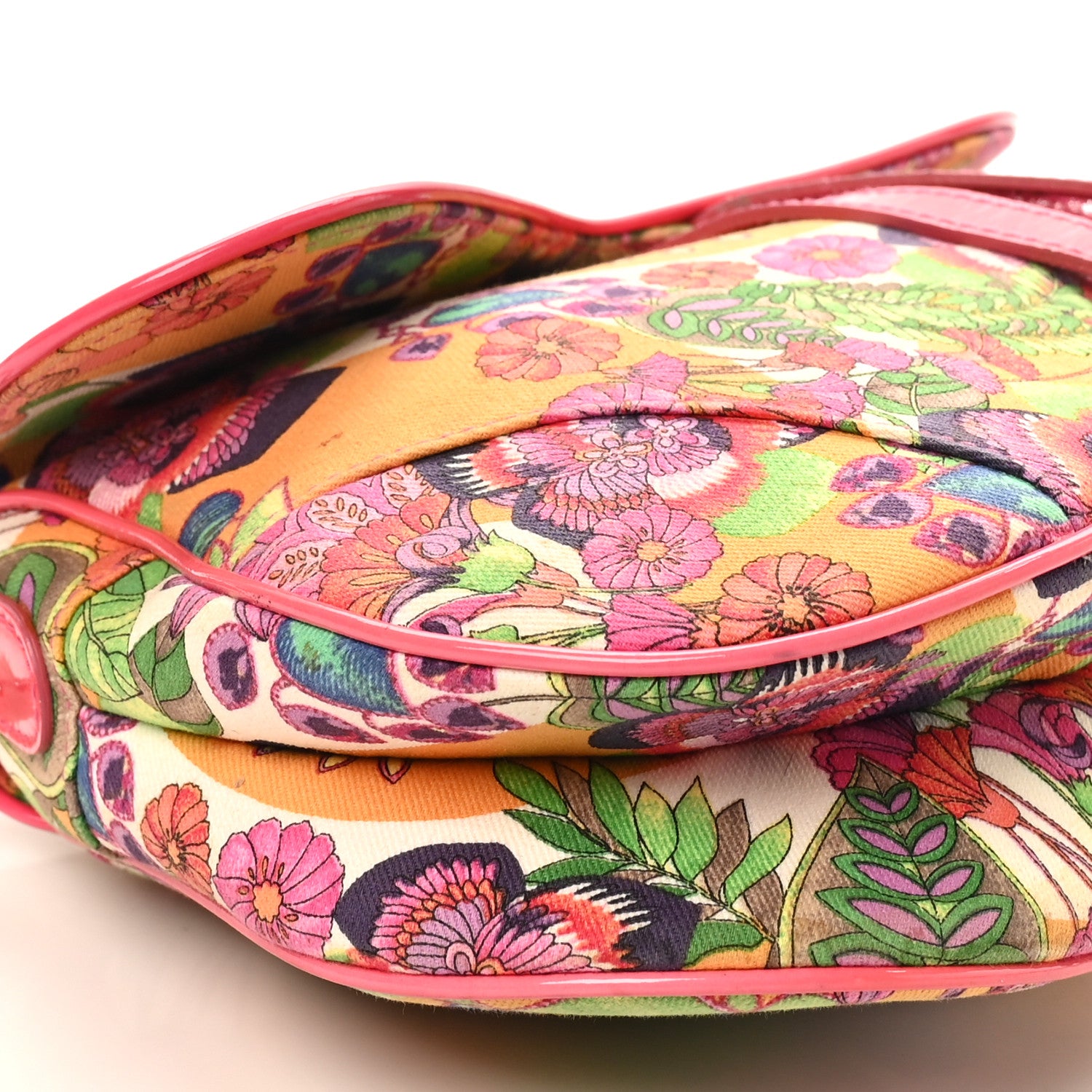 Christian Dior Canvas Floral Hawaii Glamour Saddle Bag Multicolor