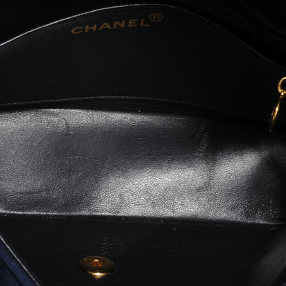 Chanel Suede Vertical Quilt Medium Flap Blue 6 of 8