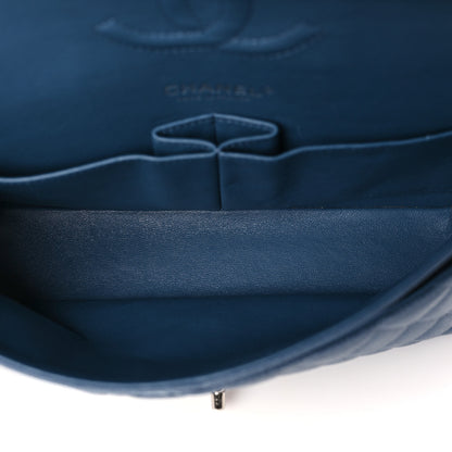 Chanel Caviar Quilted Medium Double Flap Blue 5 of 9