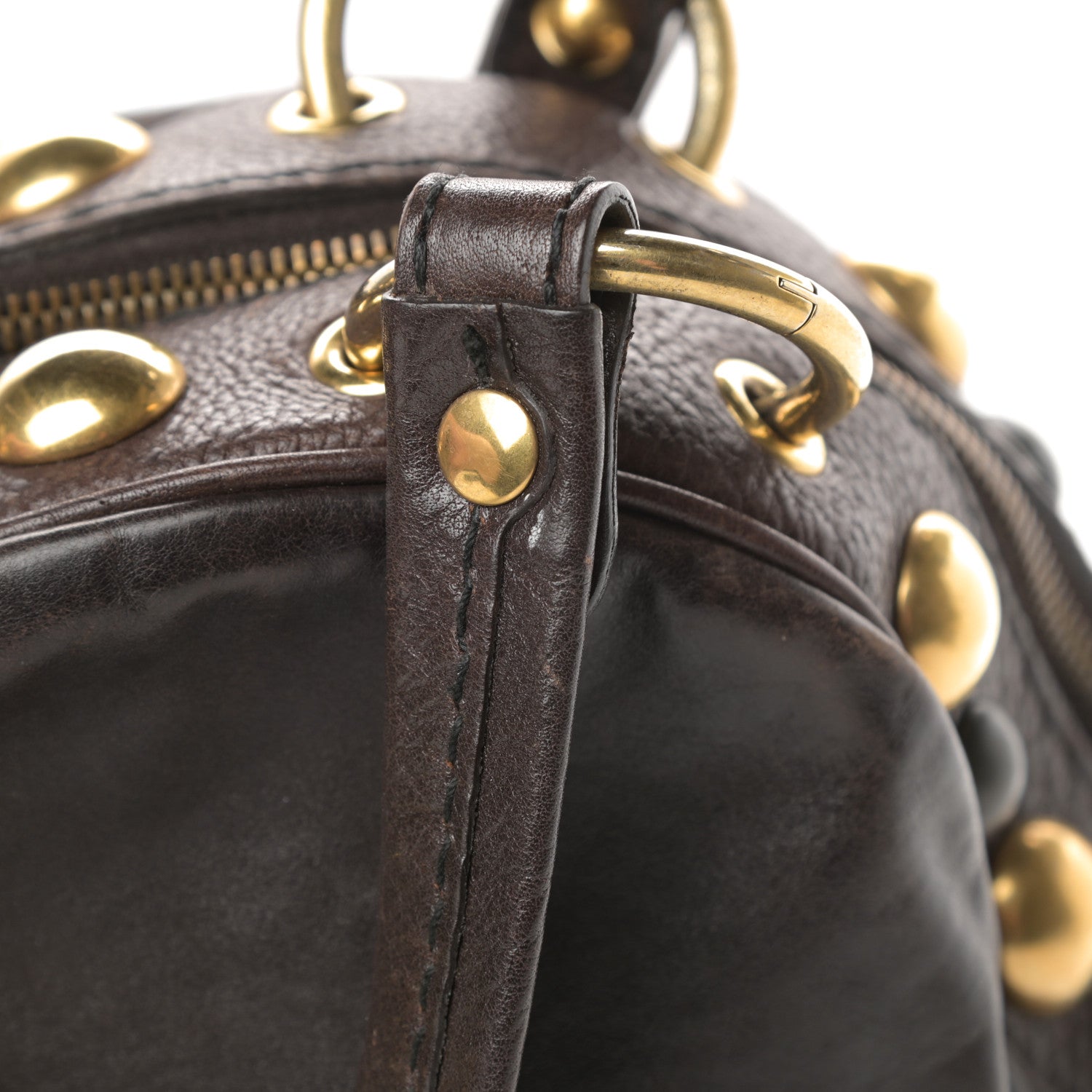 Gucci Calfskin Medium Babouska Dome Satchel Dark Brown 15 of 16