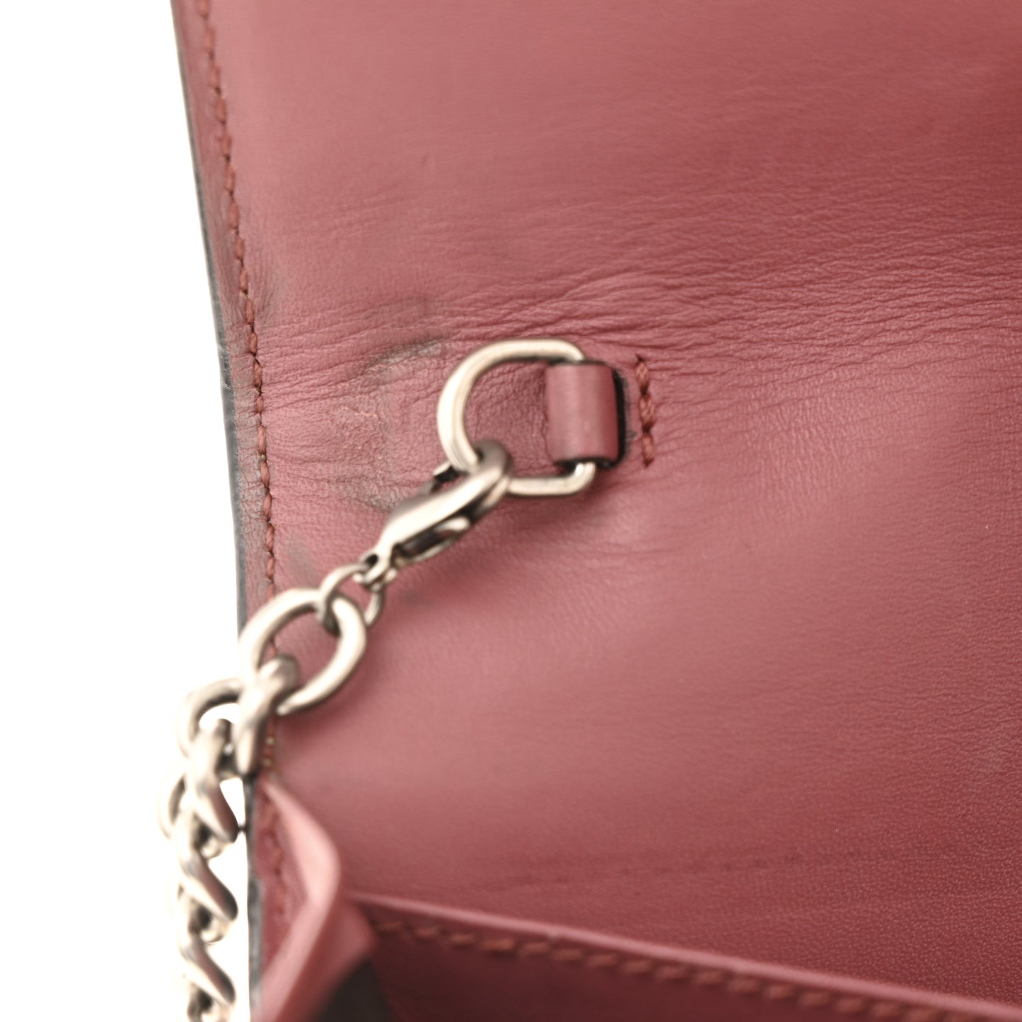 GG Supreme Monogram Blooms Chain Wallet Beige Multicolor Dry Rose