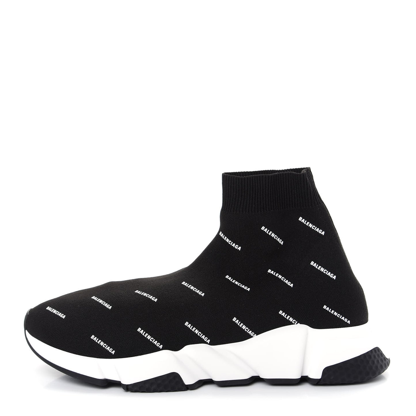 Neoprene Knit Allover Logo Bi-Color Sole Mens Speed Sneakers 43 Black White