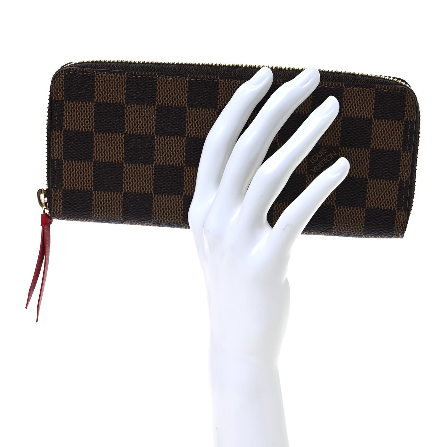 Damier Ebene Clemence Wallet Cherry
