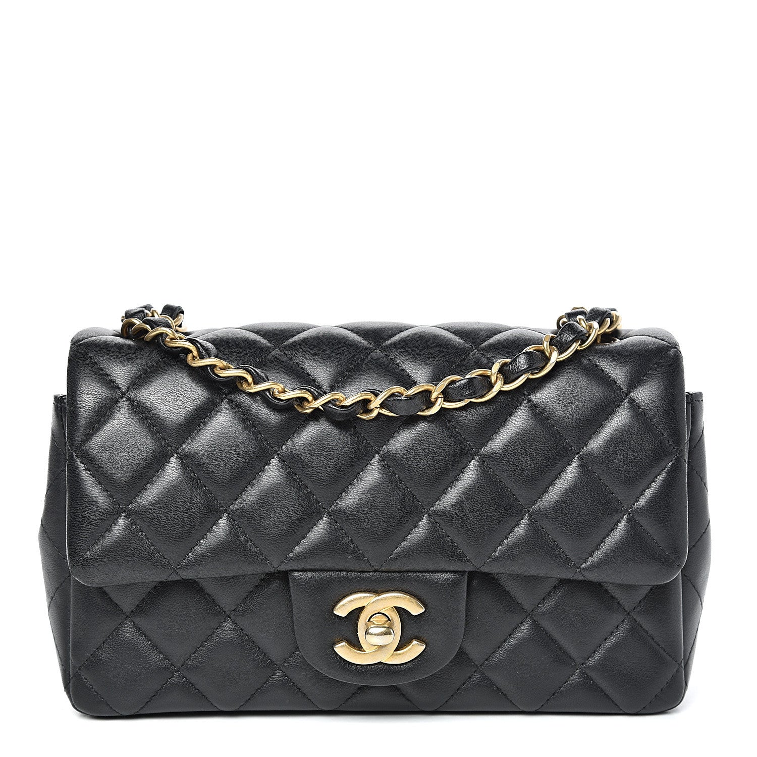 Chanel Lambskin Quilted Mini Rectangular Flap Black 1 of 16