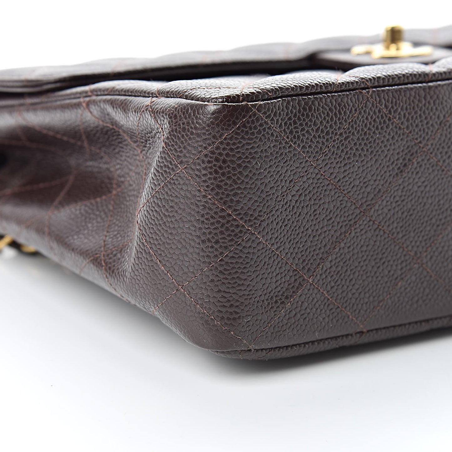 Caviar Quilted Jumbo Single Flap Brown
