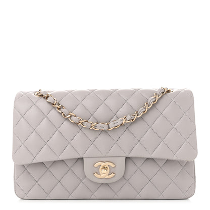 Chanel Lambskin Quilted Medium Double Flap Grey 1 of 11