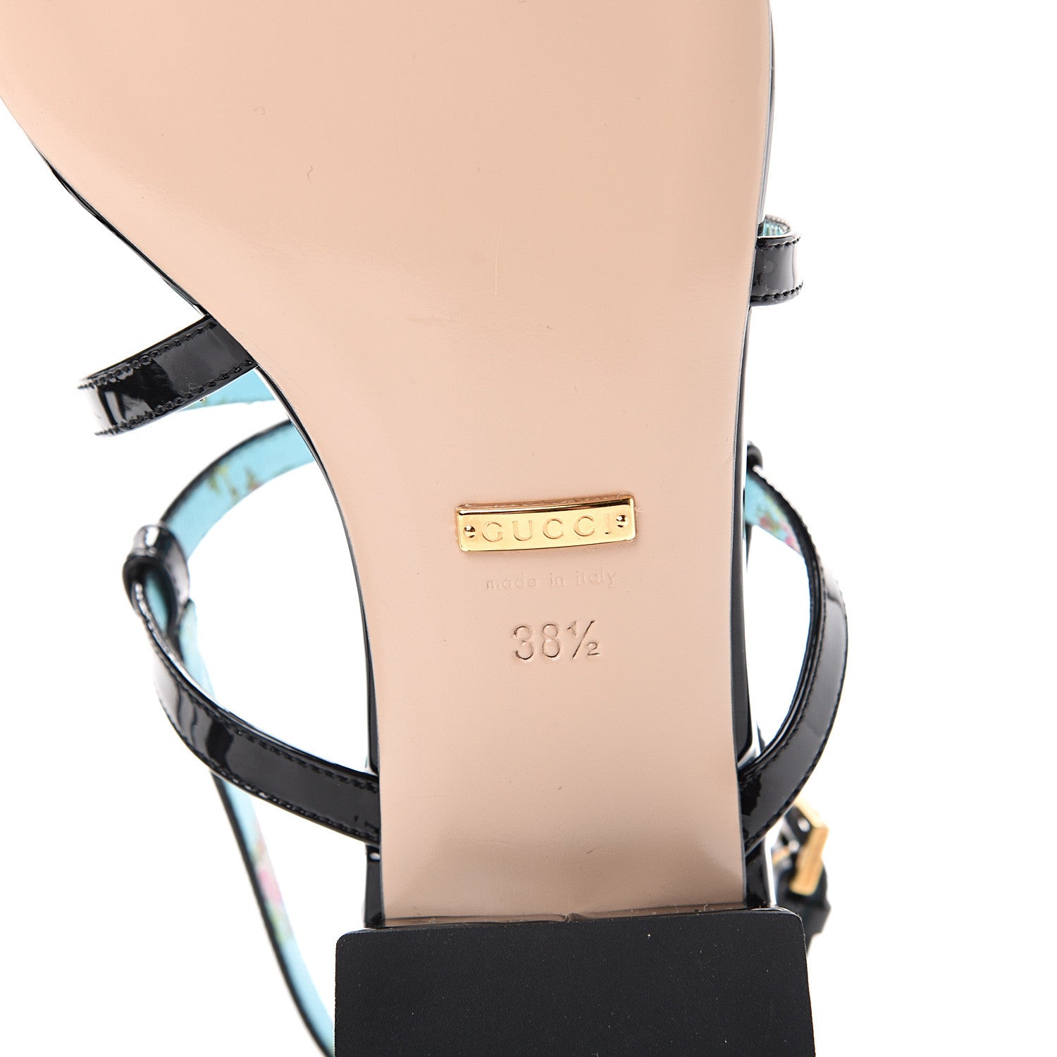 Gucci Patent Calfskin Bee Thong Sandals 38.5 Black 6 of 9