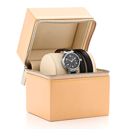 Louis Vuitton Stainless Steel Calfskin 28mm Tambour Triple Wrap Quartz Watch Brown 5 of 5
