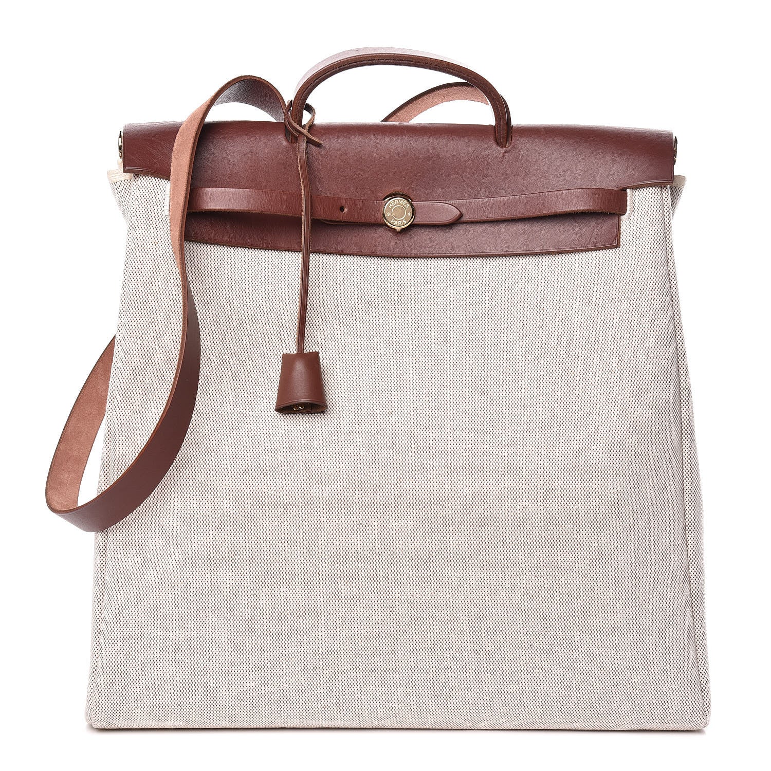 Hermes Toile Calfskin Herbag 39 GM Natural 1 of 18