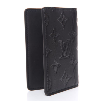 Louis Vuitton Calfskin Monogram Shadow Pocket Organizer Black 3 of 7
