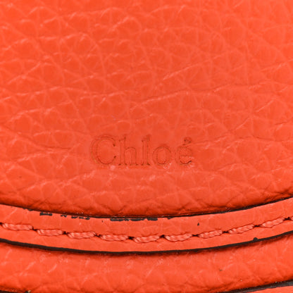 Chloe Raffia Calfskin Marcie Basket Small Marcie Round Crossbody Bag Orange Fizz 7 of 9