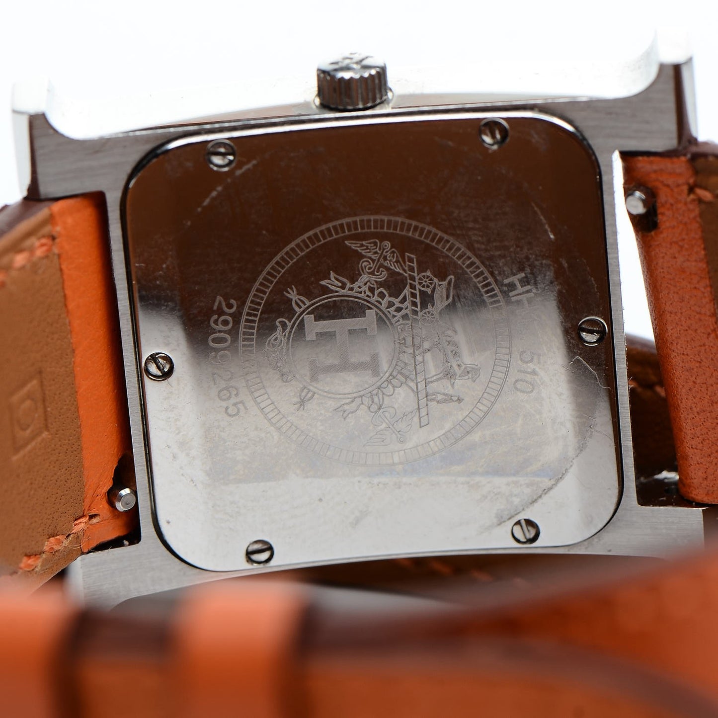 Stainless Steel Swift 26mm Heure H Hour Double Tour Quartz Watch Orange