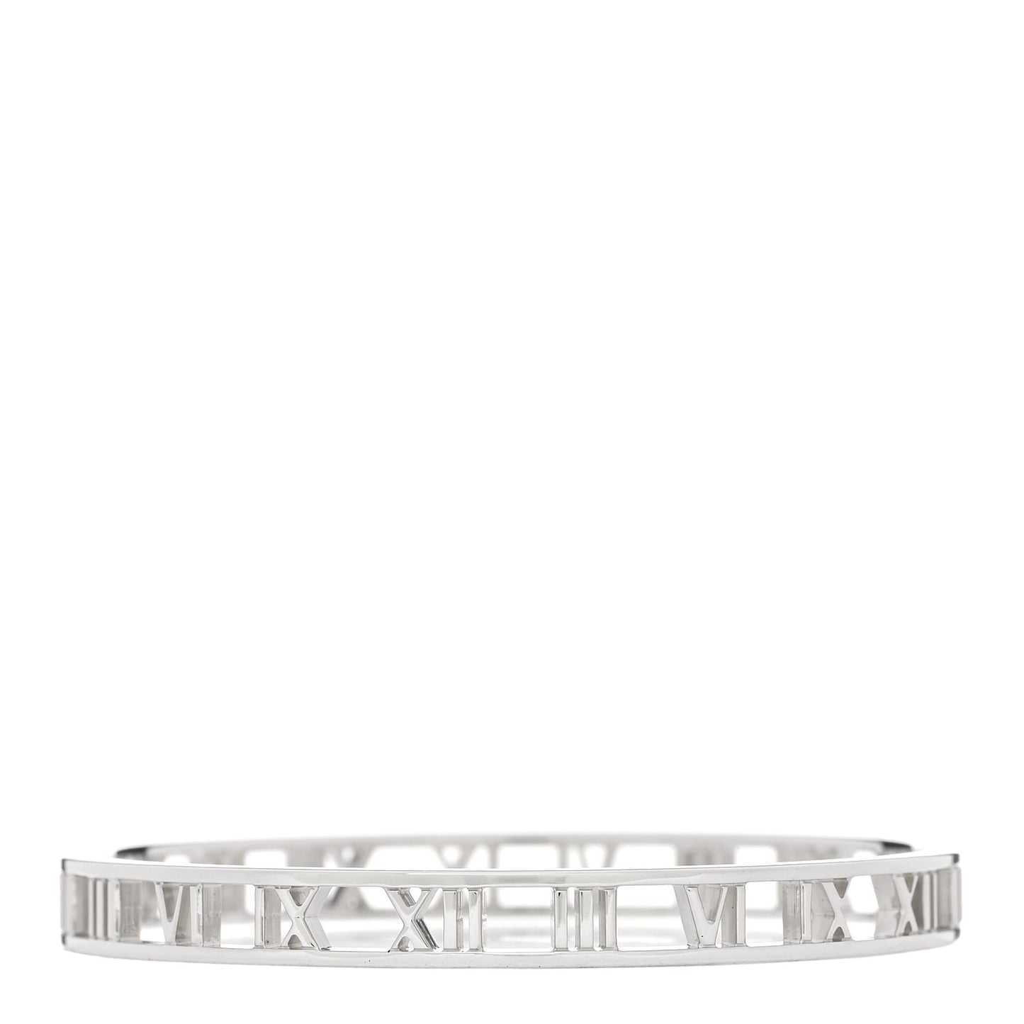 Sterling Silver Narrow Atlas Open Bangle Bracelet