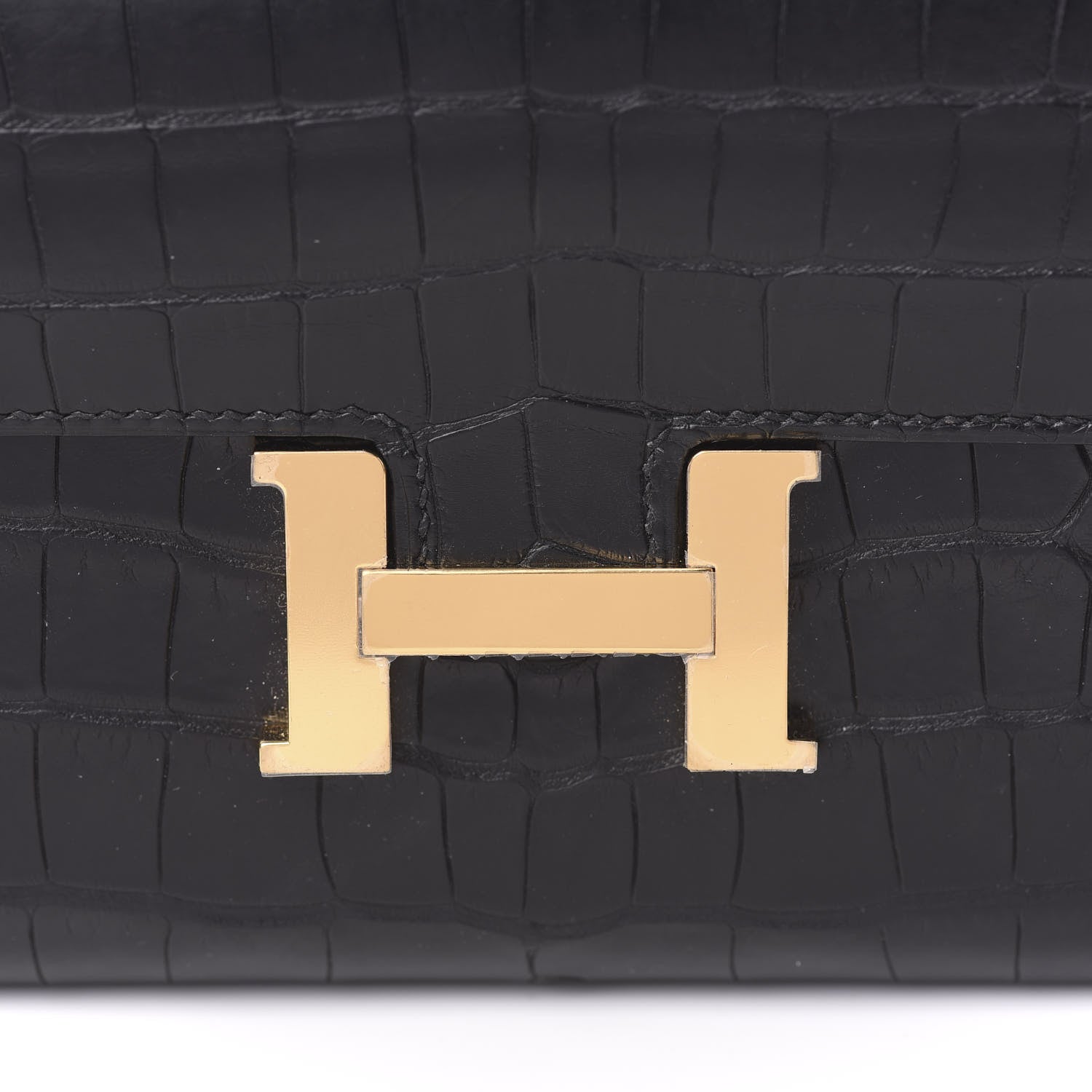 Hermes Matte Alligator Constance Wallet Black 16 of 17