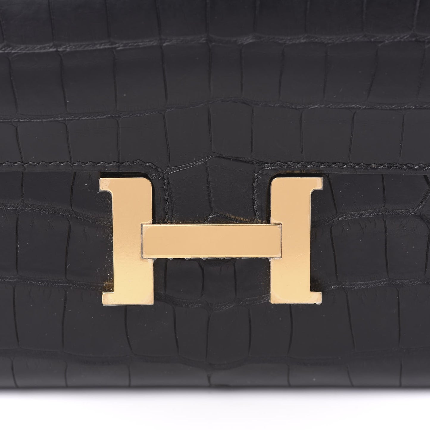 Matte Alligator Constance Wallet Black